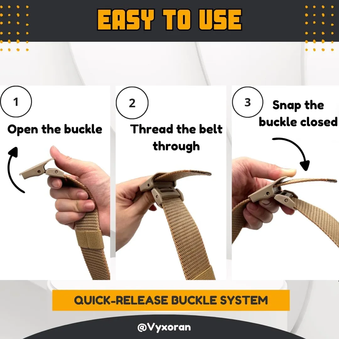 1/2 Pack Nylon Belts for Men Military Tactical Slide Plastic Buckle Belt Adjustable No Holes Canvas Web Belt Outdoor