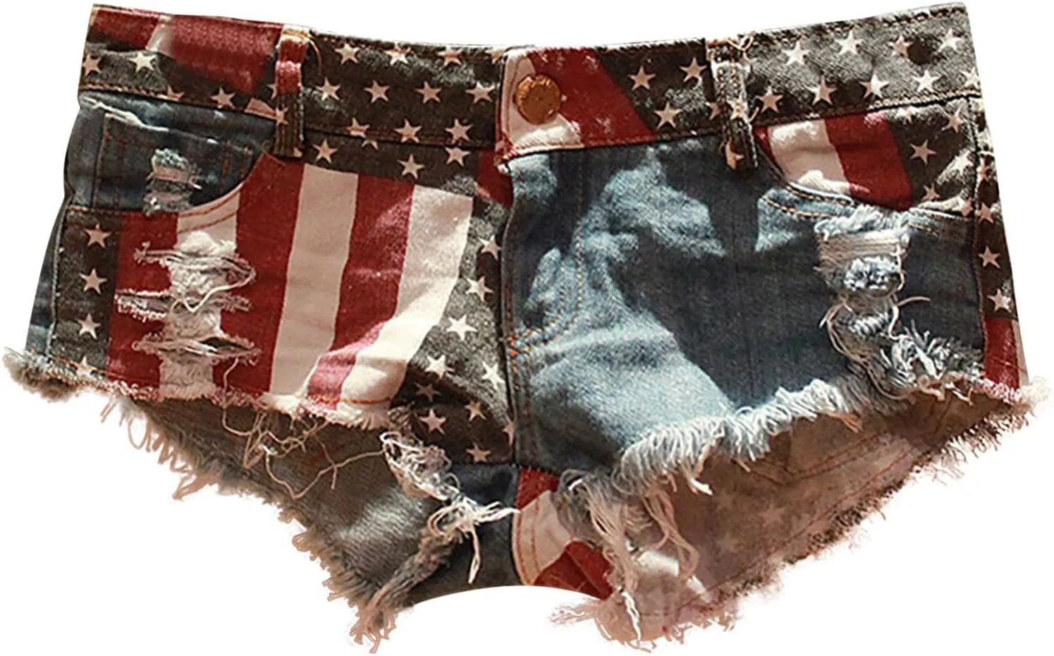4th of July Jean Shorts for Women Patriotic High Waisted Denim Shorts with Pockets Holiday Independence Day Outfit