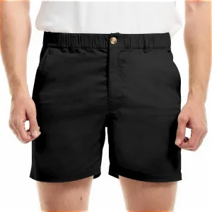 AIMPACT Mens Casual Cotton Shorts Slim Fit Elastic Waist Cargo Shorts 5.5 Inch Inseam with Pockets