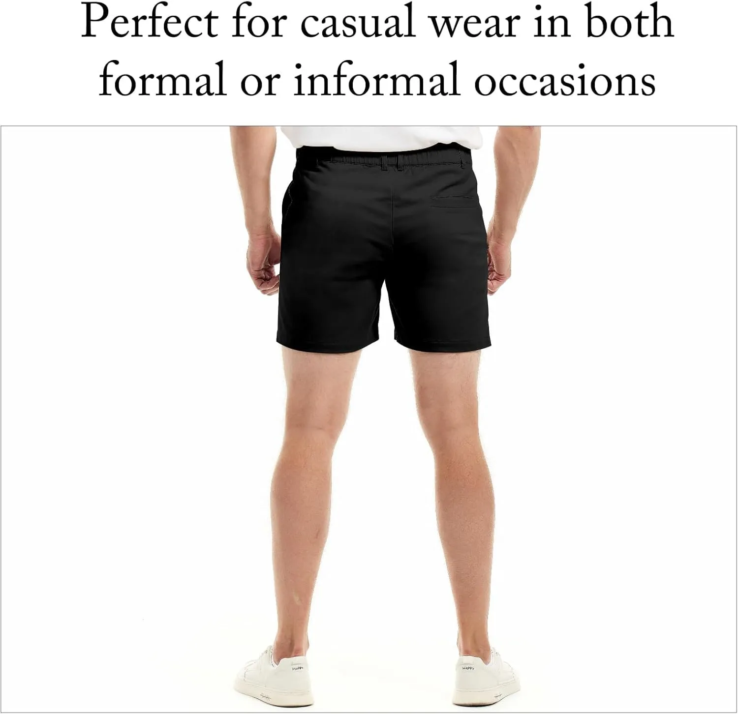 AIMPACT Mens Casual Cotton Shorts Slim Fit Elastic Waist Cargo Shorts 5.5 Inch Inseam with Pockets