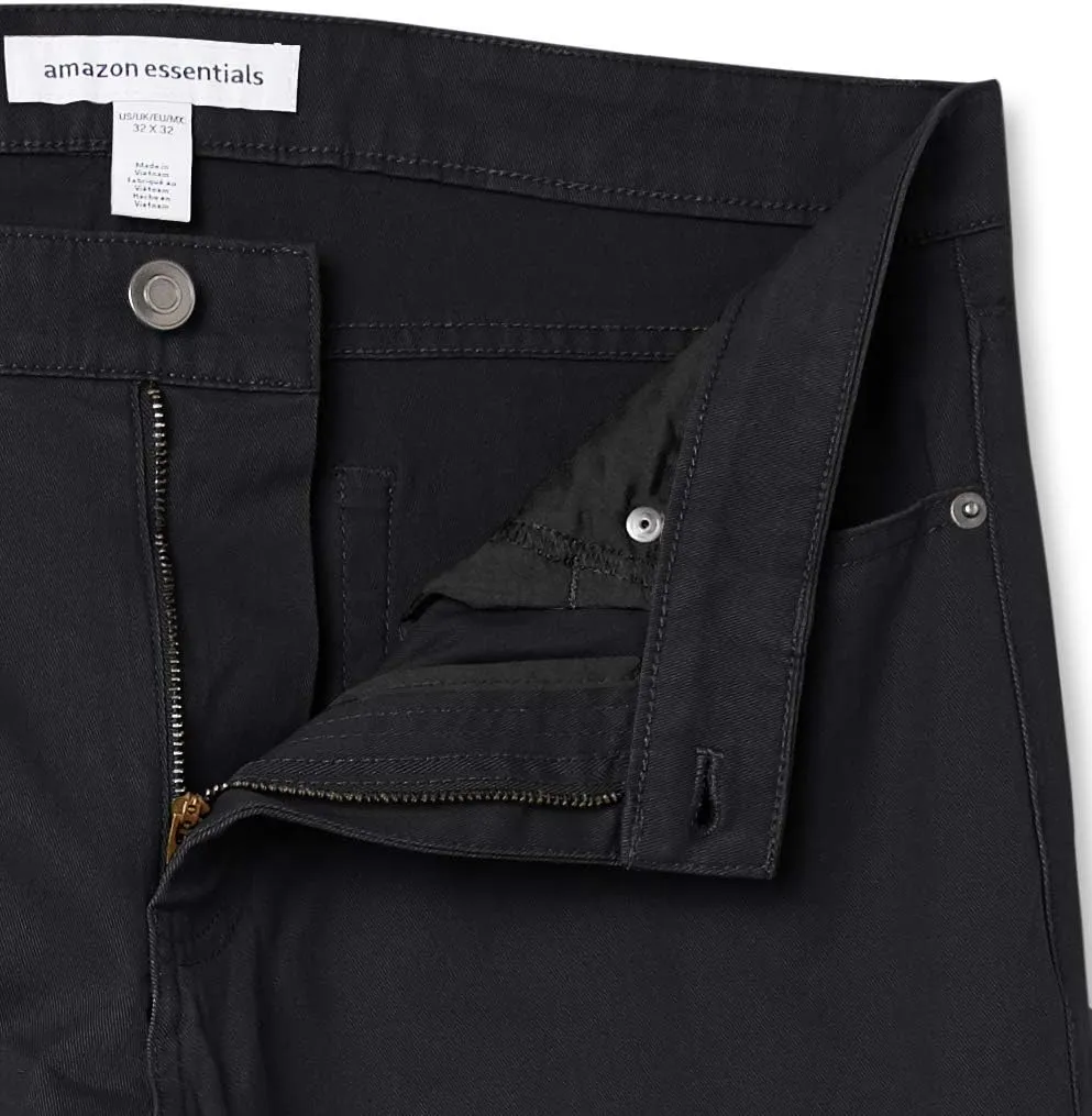 Amazon Essentials Men's Pants, Relaxed-Fit, 5-Pockets, Stretch Twill