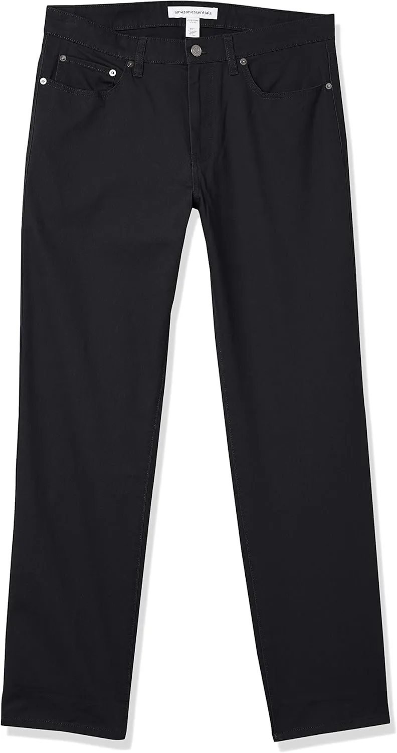 Amazon Essentials Men's Pants, Relaxed-Fit, 5-Pockets, Stretch Twill