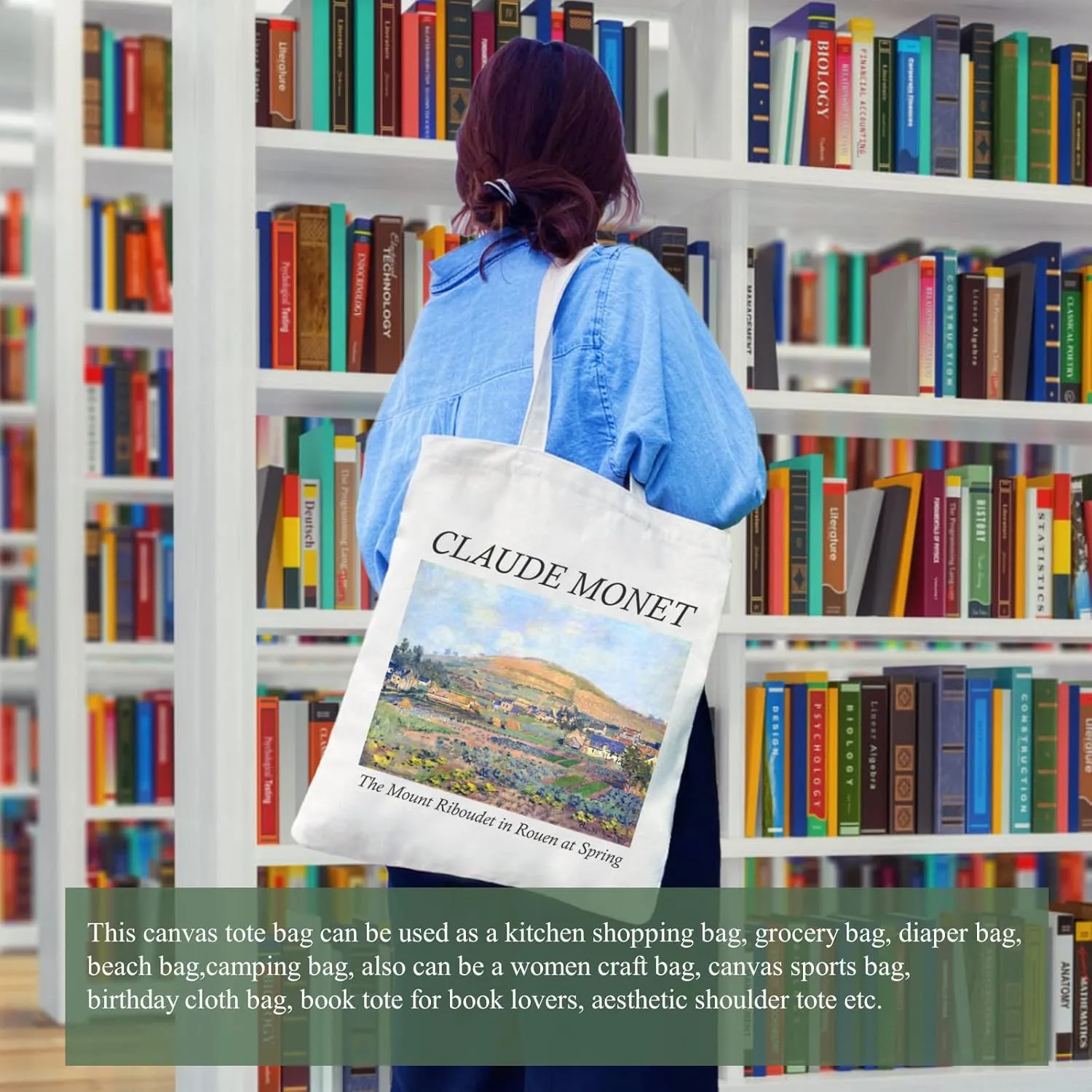 Andeiltech Canvas Tote Bag Aesthetic Cute Vintage Tote Bags Book Shoulder bag Gifts Reusable Grocery Bags for Women