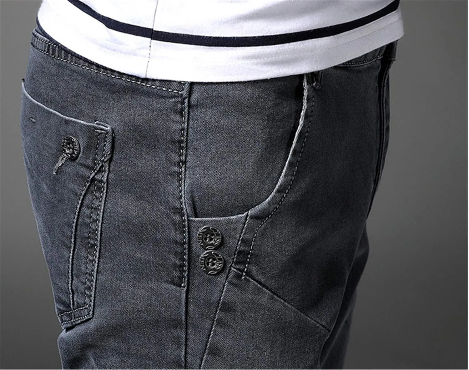 Andongnywell Men's Relaxed Fit Stretch Jeans Slim Tapered-Leg Jean Trousers Stretchy Slim-Fit Pencil Denim Pants