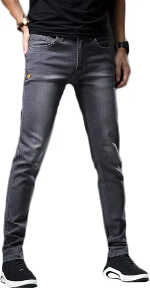 Andongnywell Men's Relaxed Fit Stretch Jeans Slim Tapered-Leg Jean Trousers Stretchy Slim-Fit Pencil Denim Pants