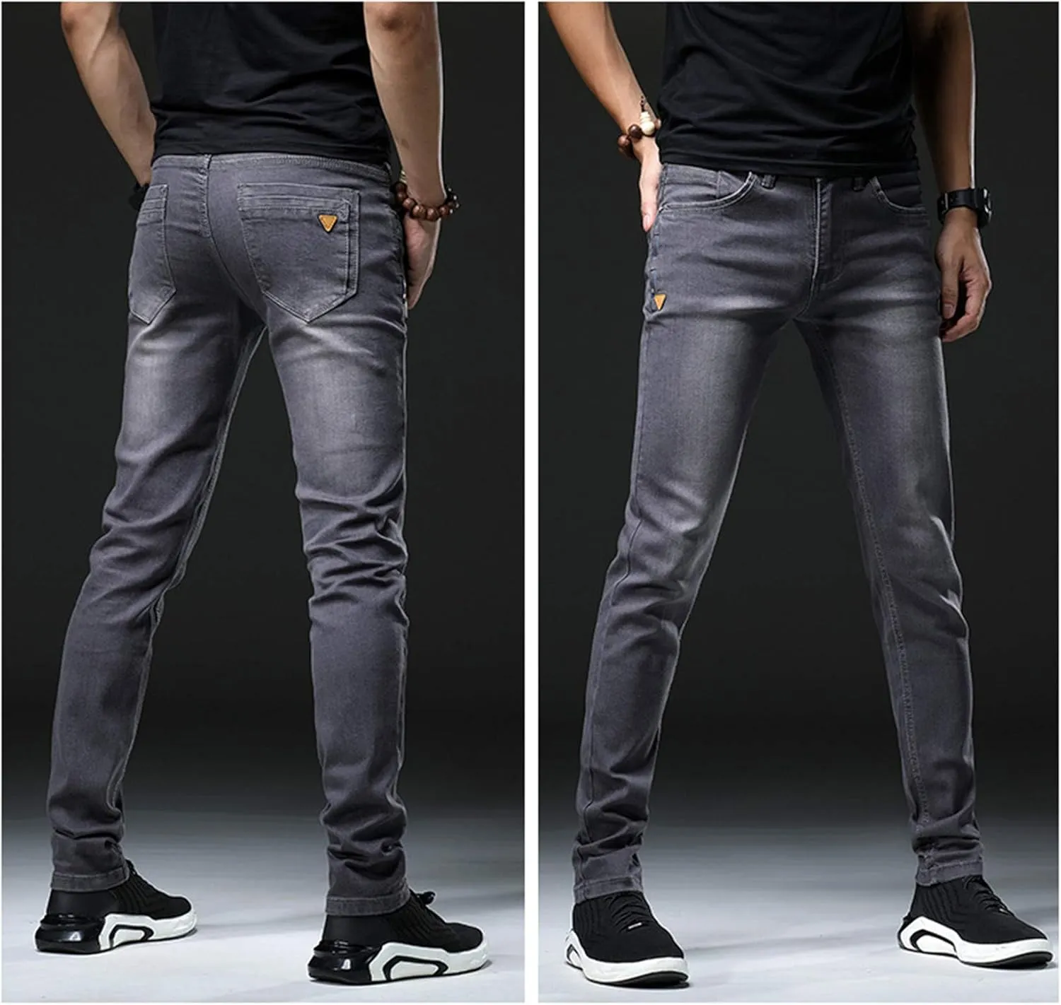 Andongnywell Men's Relaxed Fit Stretch Jeans Slim Tapered-Leg Jean Trousers Stretchy Slim-Fit Pencil Denim Pants