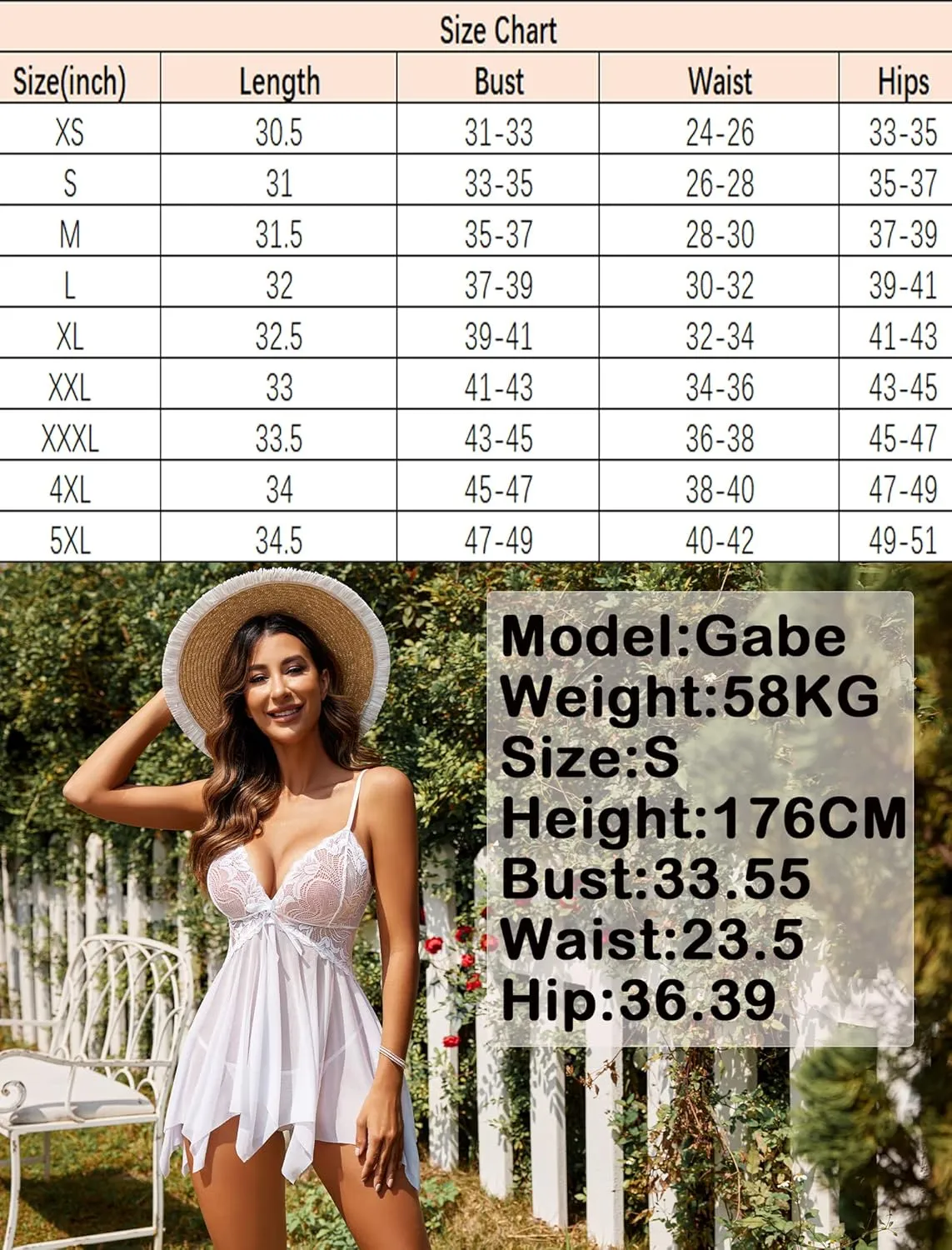 Avidlove Lingerie for Women Lace Babydoll Sleepwear Boudoir Outfits Plus Size Langeray XS-5XL