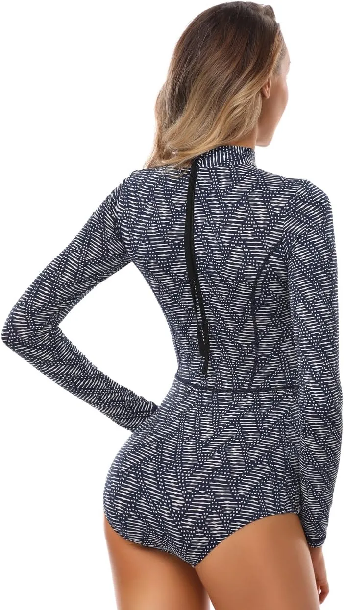 AXESEA Womens Rash Guard UPF 50  Long Sleeve Swim Shirt One Piece Bathing Suit Swimsuit