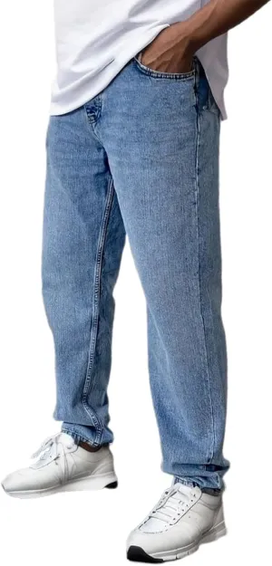 Baggy Jeans for Men Hip Hop Streetwear Wide Leg Denim Pants Relaxed Fit Trendy Casual Straight Legs Jean Work Pants
