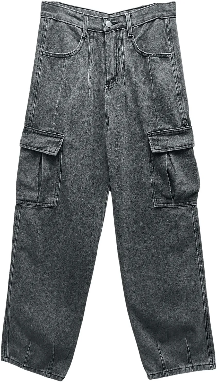 Baggy Jeans Men Y2K Relaxed Fit Fashion Aesthetic Hip Hop Streetwear Wide Leg Loose Denim Pants Trendy Comfy Vintage Trousers