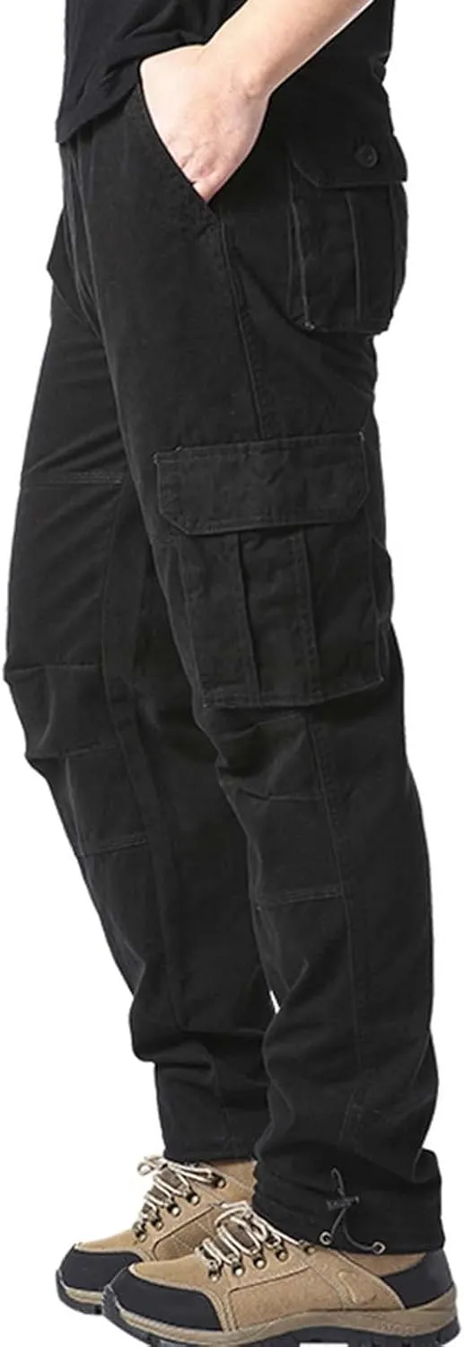 Big and Tall Men Cargo Jogger Sweat Pants Open Bottom Ripstop Hiking Work Pants Relaxed Fit Elastic Waisted Cuffed Ankle
