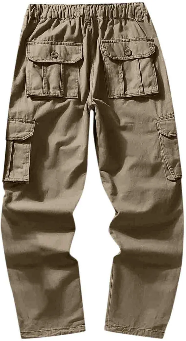 Big and Tall Men Cargo Jogger Sweat Pants Open Bottom Ripstop Hiking Work Pants Stretch Drawstring Cuffed Ankle Jogger