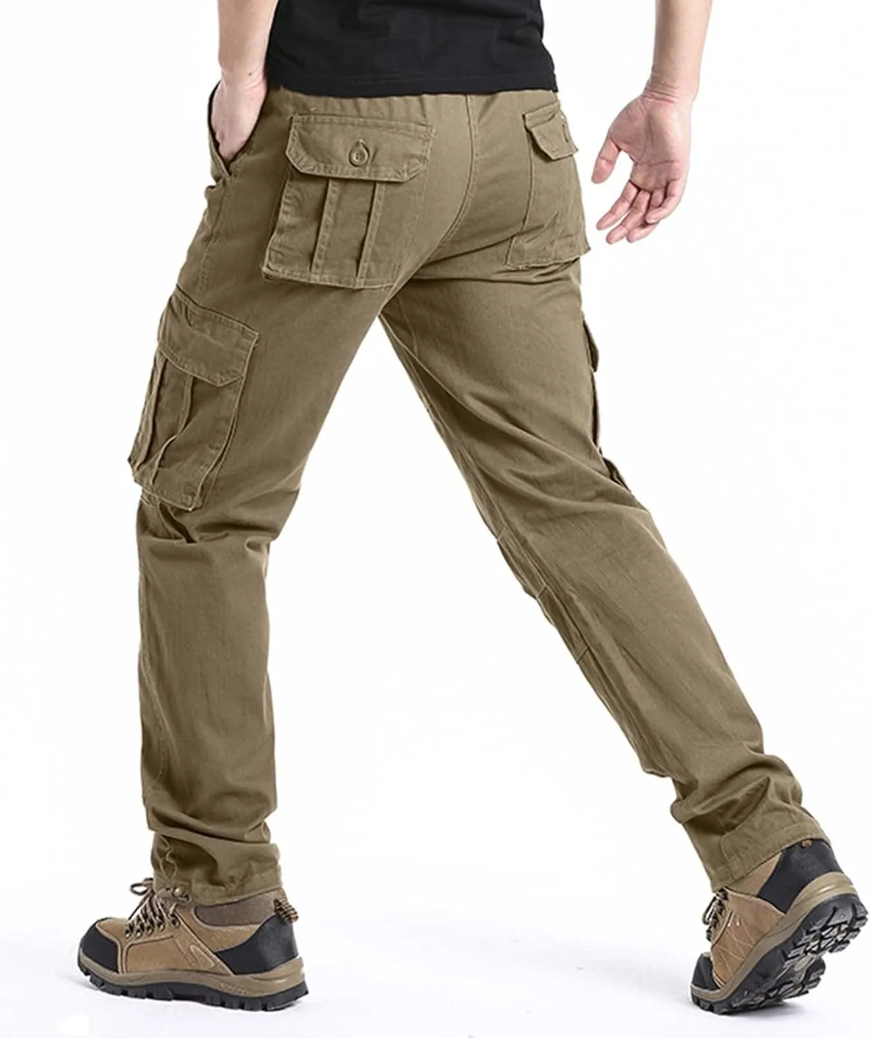Big and Tall Men Cargo Jogger Sweat Pants Open Bottom Ripstop Hiking Work Pants Stretch Drawstring Cuffed Ankle Jogger