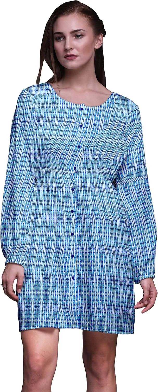 Bimba Fashion Button Down Midi Shift Dress Women Shirt Summer Causal Tunic