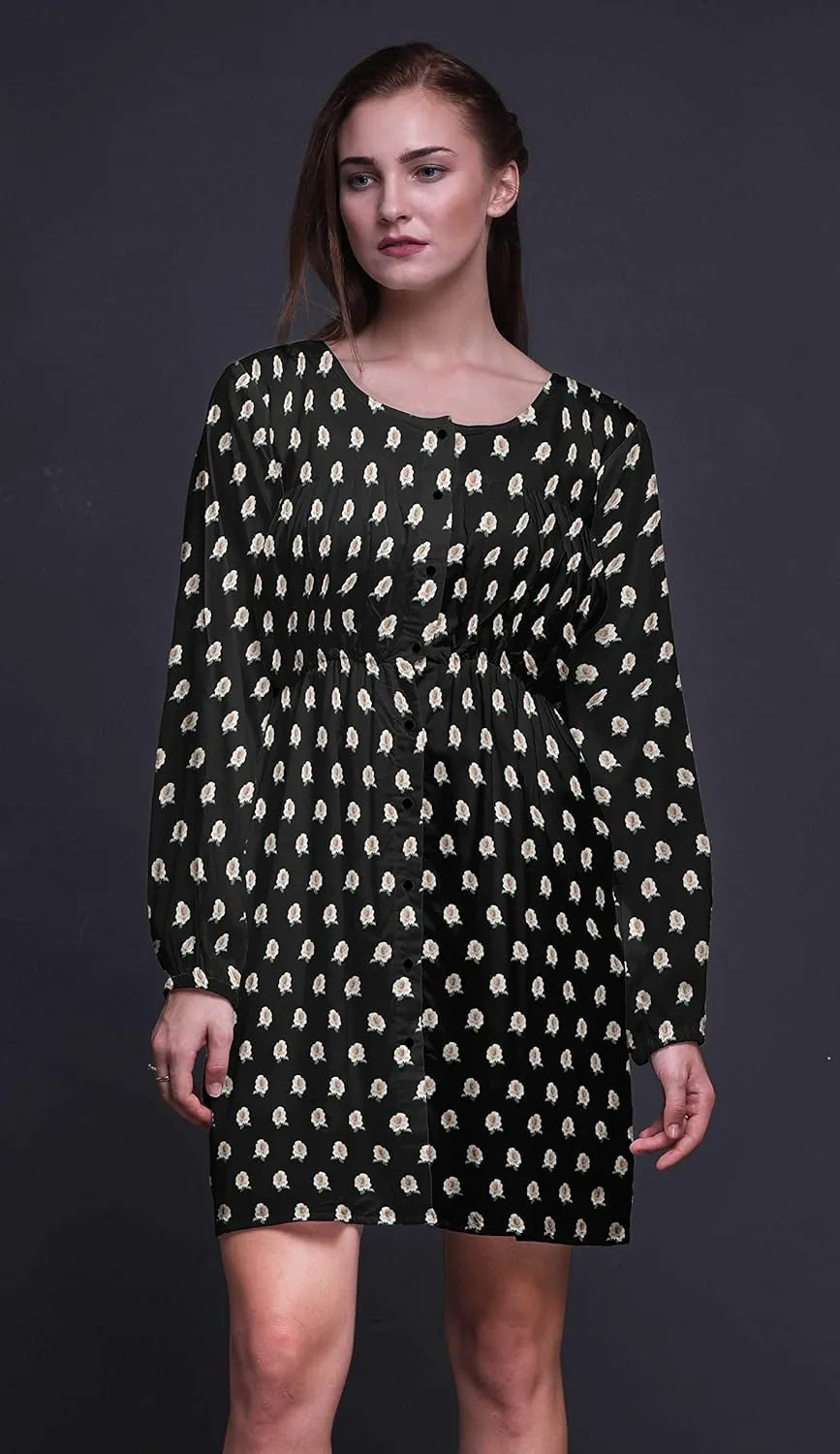 Bimba Fashion Button Down Midi Shift Dress Women Shirt Summer Causal Tunic