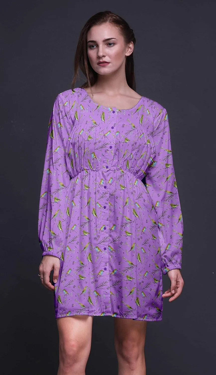 Bimba Fashion Button Down Midi Shift Dress Women Shirt Summer Causal Tunic