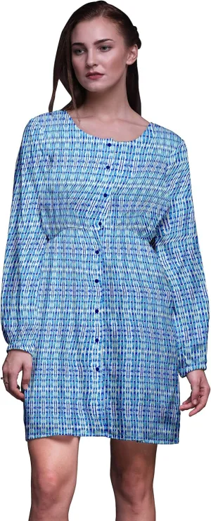 Bimba Fashion Button Down Midi Shift Dress Women Shirt Summer Causal Tunic