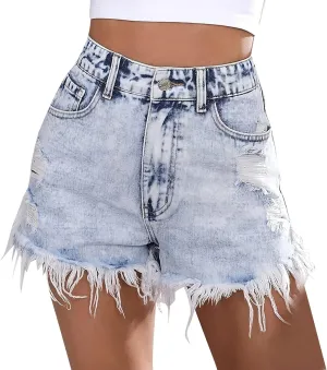 Black Denim Shorts for Women High Waisted Plain Color Stretch Trendy Mom Short Jeans with Pockets Frayed Hem Slim Shorts Womens Shorts for Summer Dressy