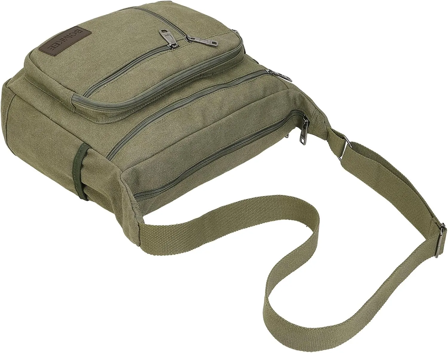 BOMKEE Canvas Messenger Bag, Satchel Bag Vintage Canvas Shoulder Bags Crossbody Laptop Side Bag for Work School Travel