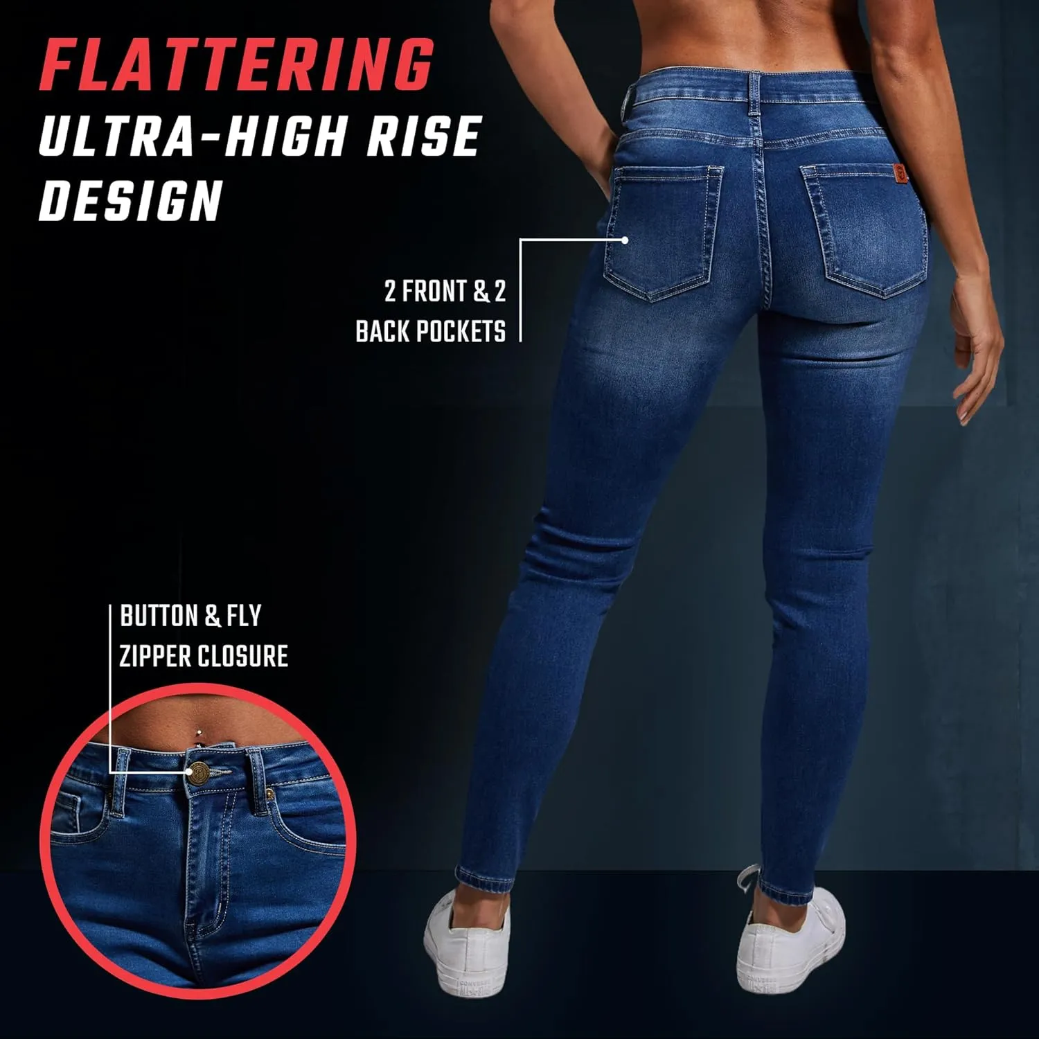 Born Primitive Flex Stretchy Jeans for Women - Skinny Jeans for Women, Jeggings