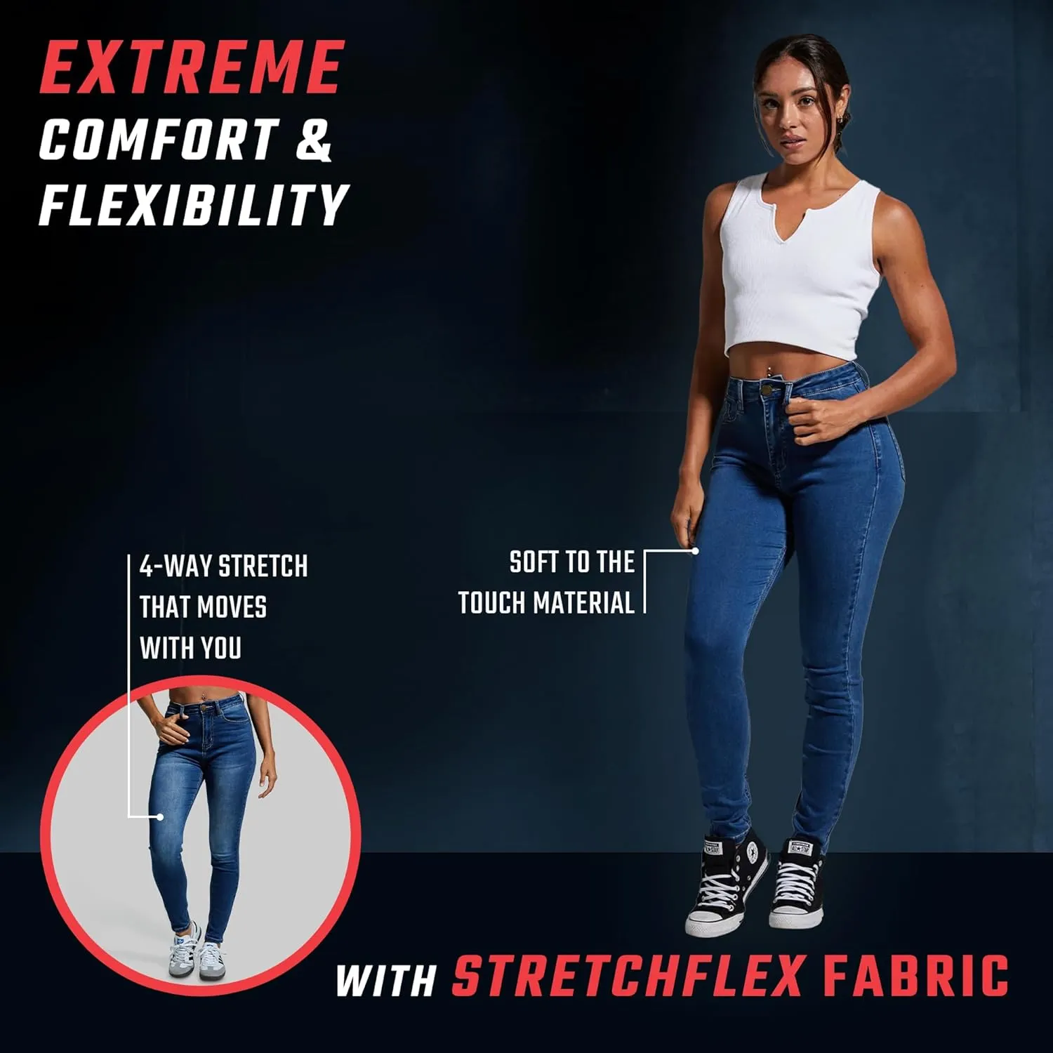 Born Primitive Flex Stretchy Jeans for Women - Skinny Jeans for Women, Jeggings