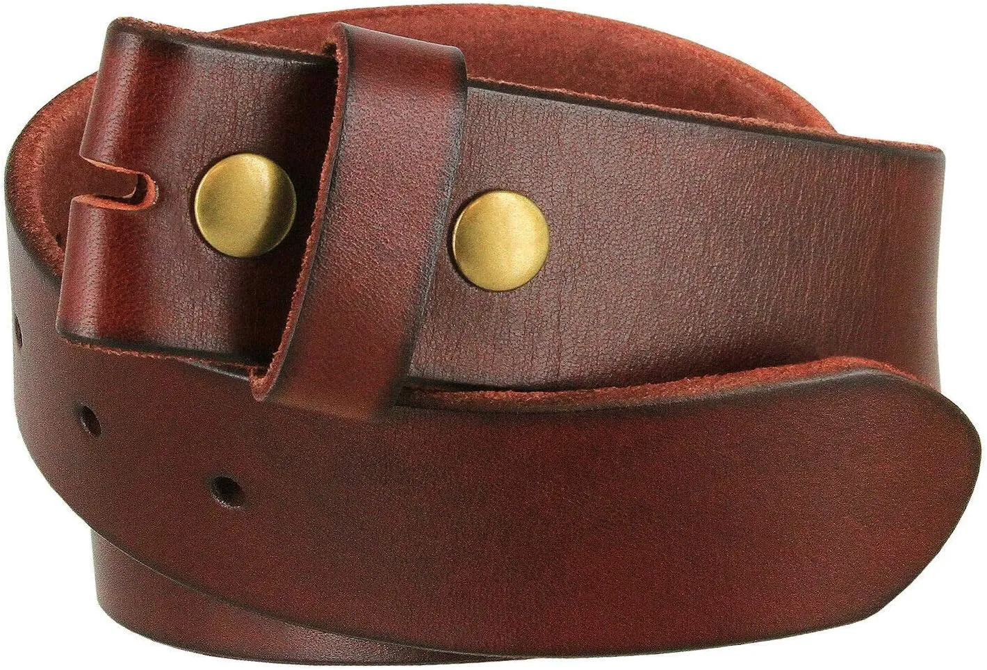 BS040 One Piece Genuine Full Grain Leather 1-1/2" wide Replacement Belt Strap with Snaps on for Women