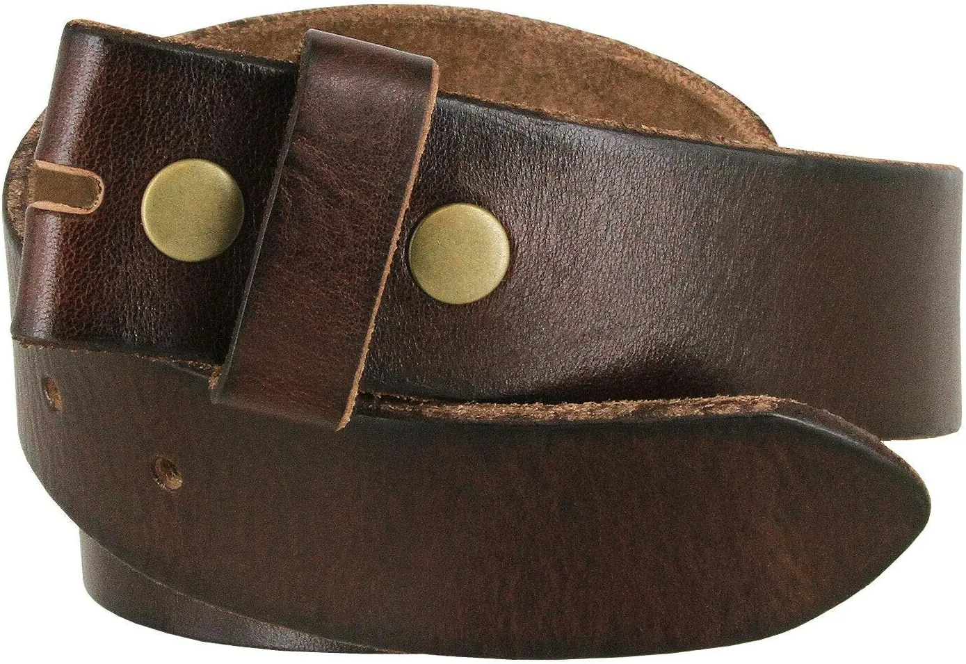 BS040 One Piece Genuine Full Grain Leather 1-1/2" wide Replacement Belt Strap with Snaps on for Women