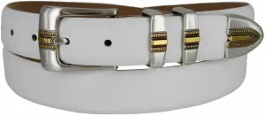BS8216 Genuine Full-Grain Cowhide Leather Designer Golf Dress Belt 1-1/8"(30mm) Wide
