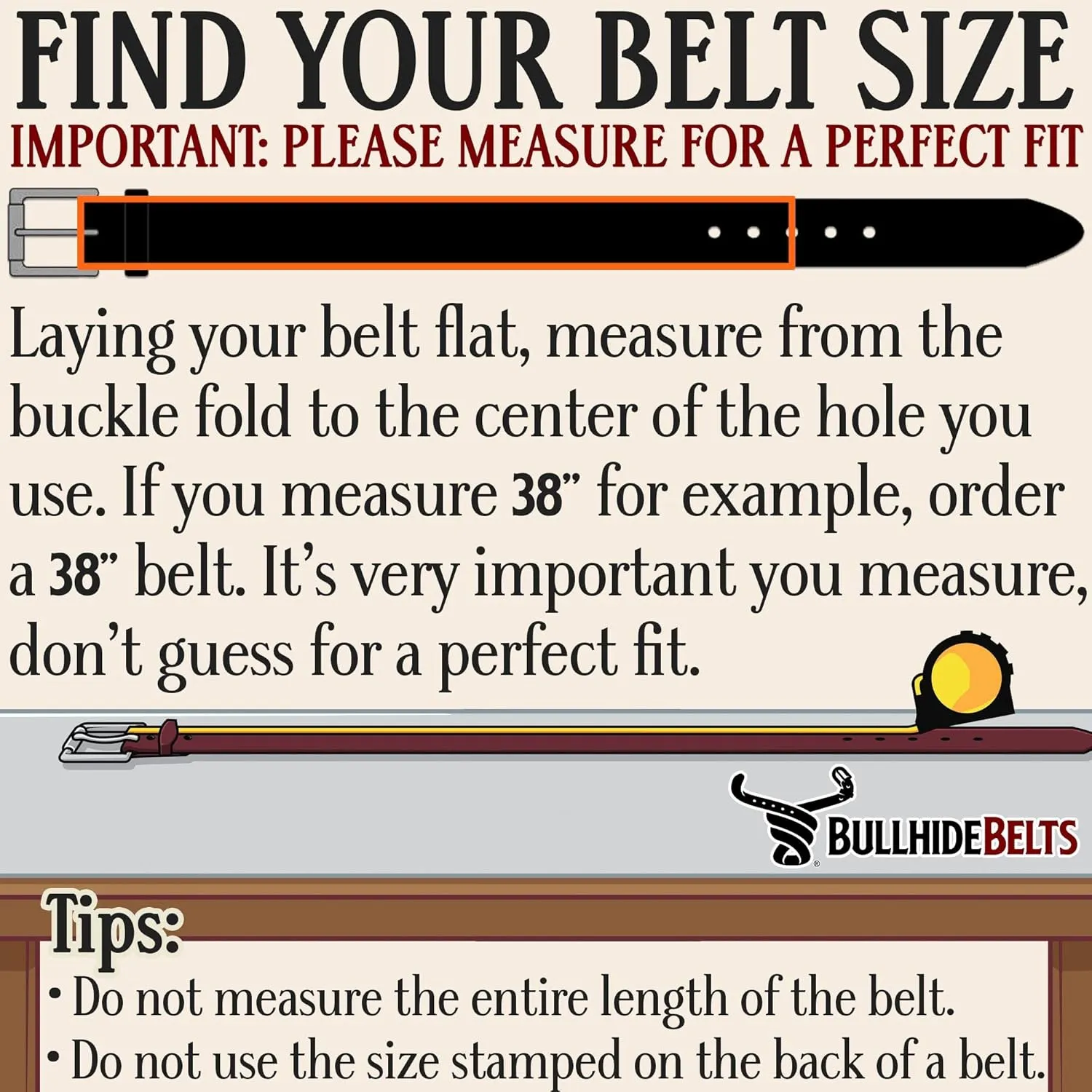 Bullhide Belts Mens Leather Belt for Work, Casual, Dress 1.50" Wide