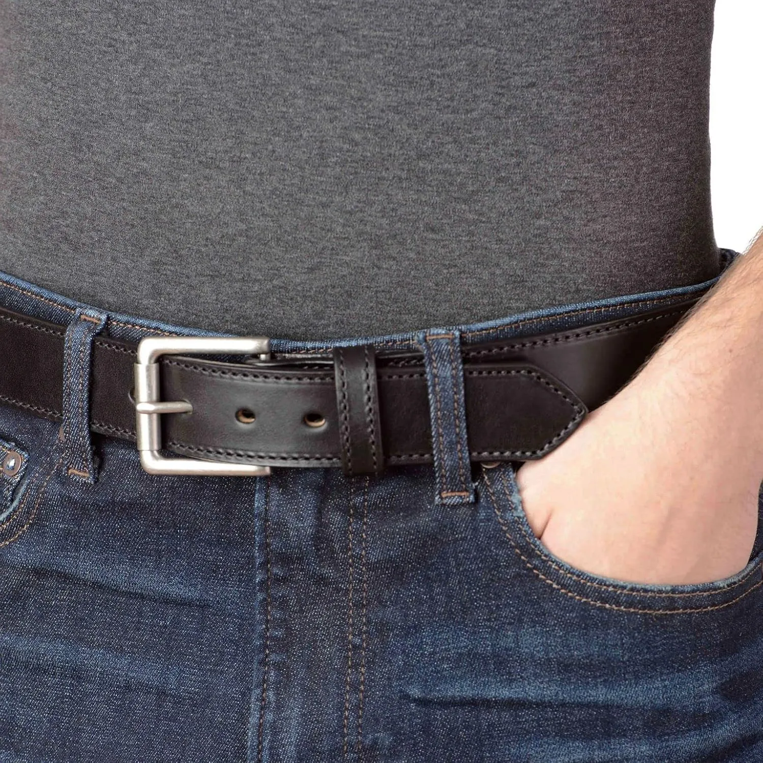 Bullhide Belts Mens Leather Belt for Work, Casual, Dress 1.50" Wide