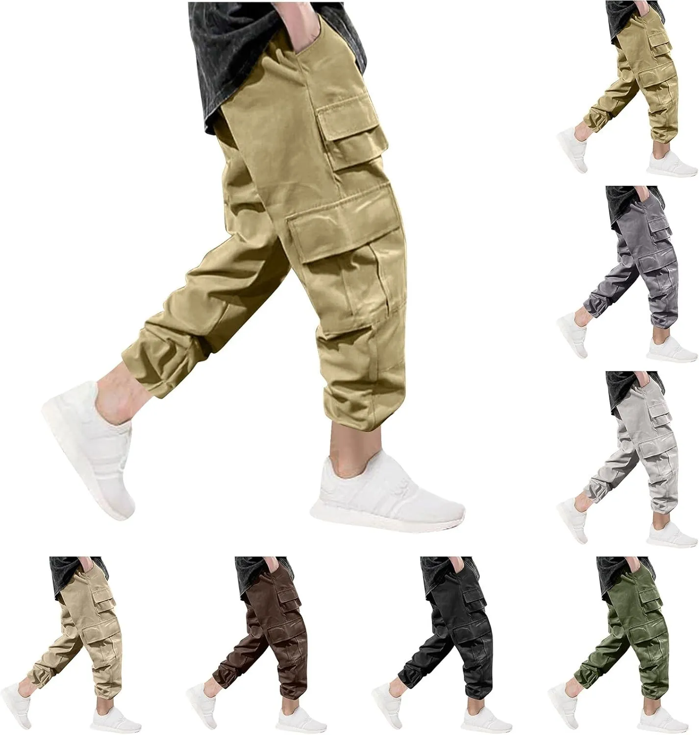 Cambkatl Men's Classic Cargo Pants Casual Stretch Outdoor Sports Hiking Sweatpants with Multi-Pockets
