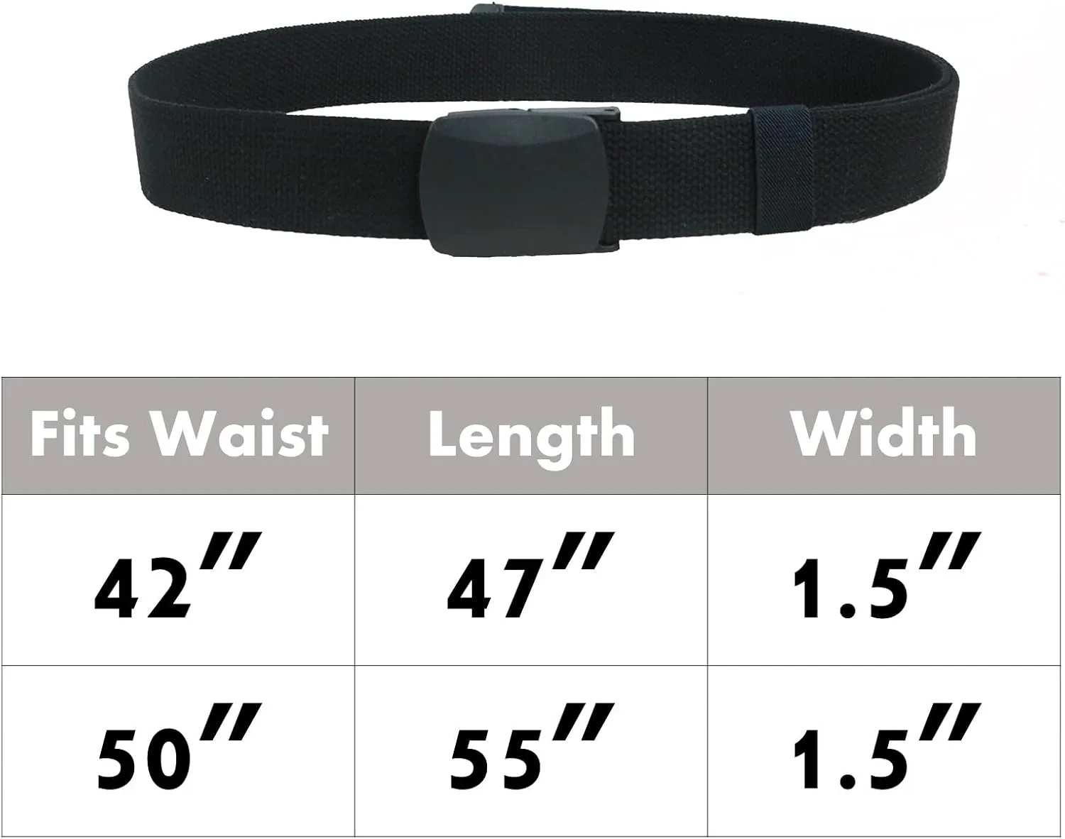 Canvas Military Tactical Men Waist Belt Plastic Buckle, Breathable, Metal Free Belt, No Metal,TSA Friendly