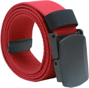 Canvas Military Tactical Men Waist Belt Plastic Buckle, Breathable, Metal Free Belt, No Metal,TSA Friendly
