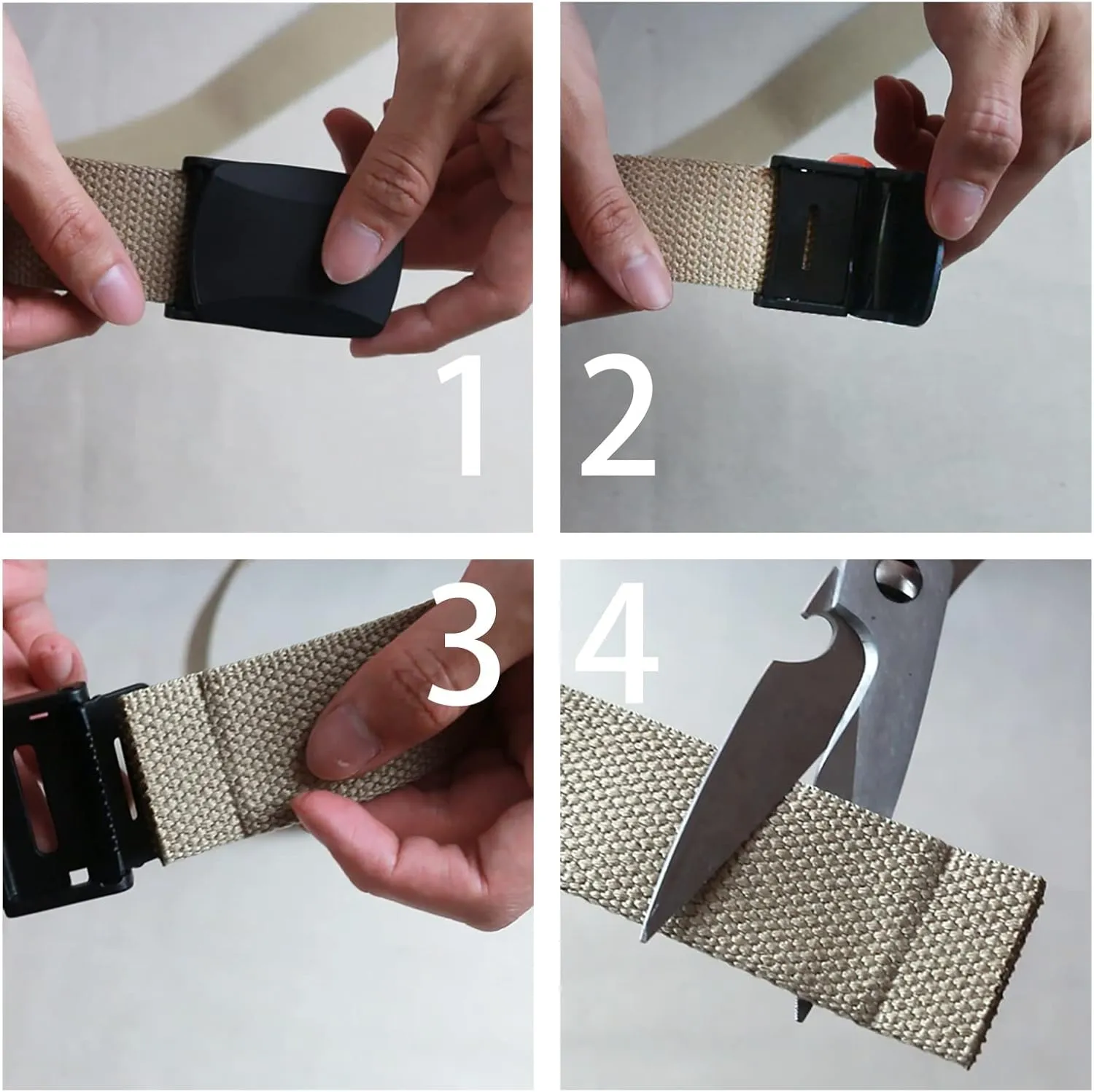 Canvas Military Tactical Men Waist Belt Plastic Buckle, Breathable, Metal Free Belt, No Metal,TSA Friendly