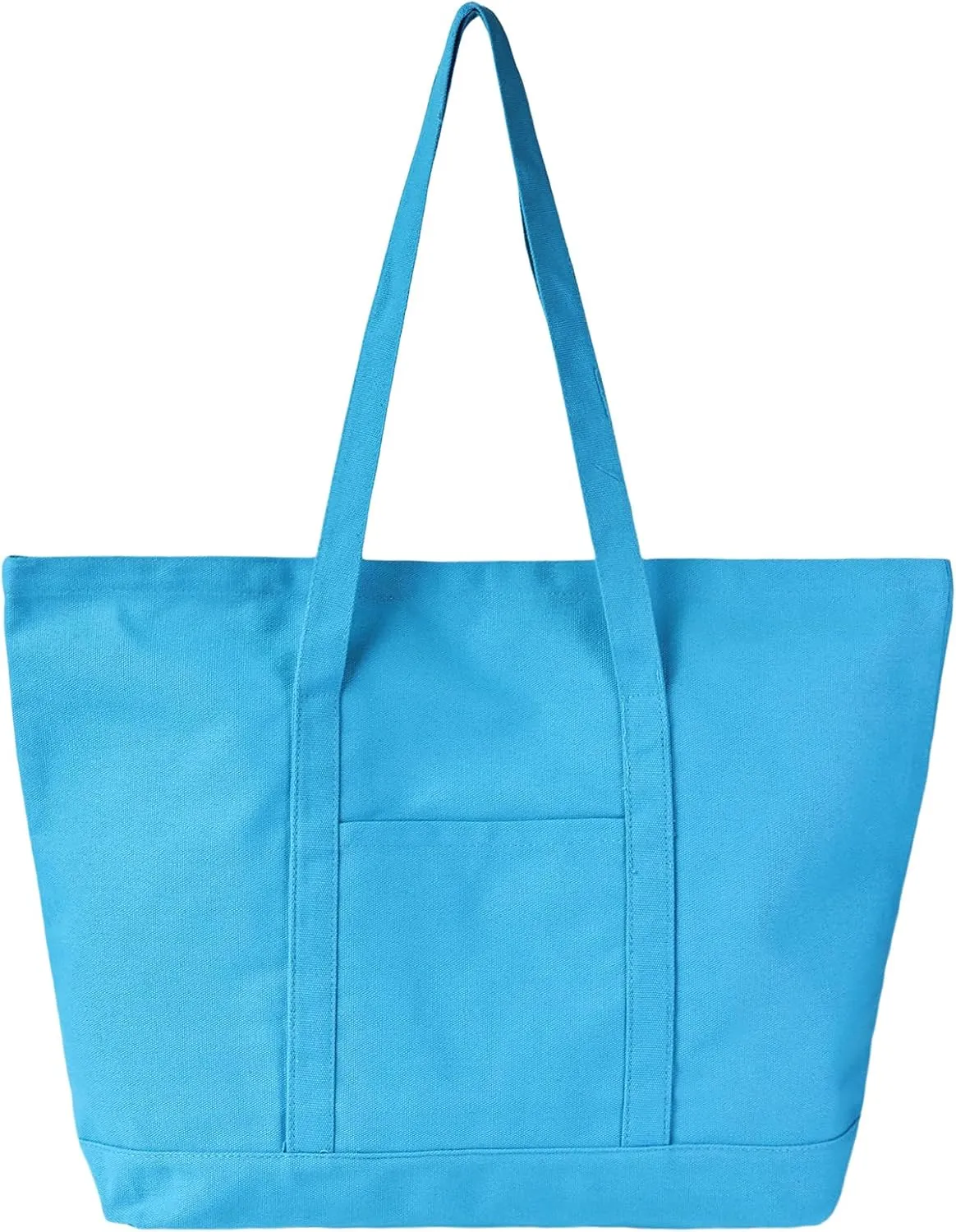 Canvas Tote Bag with External Pocket Extra Large Canvas Tote Bag Heavy Duty Grocery Shopping Bags Weekender Bag
