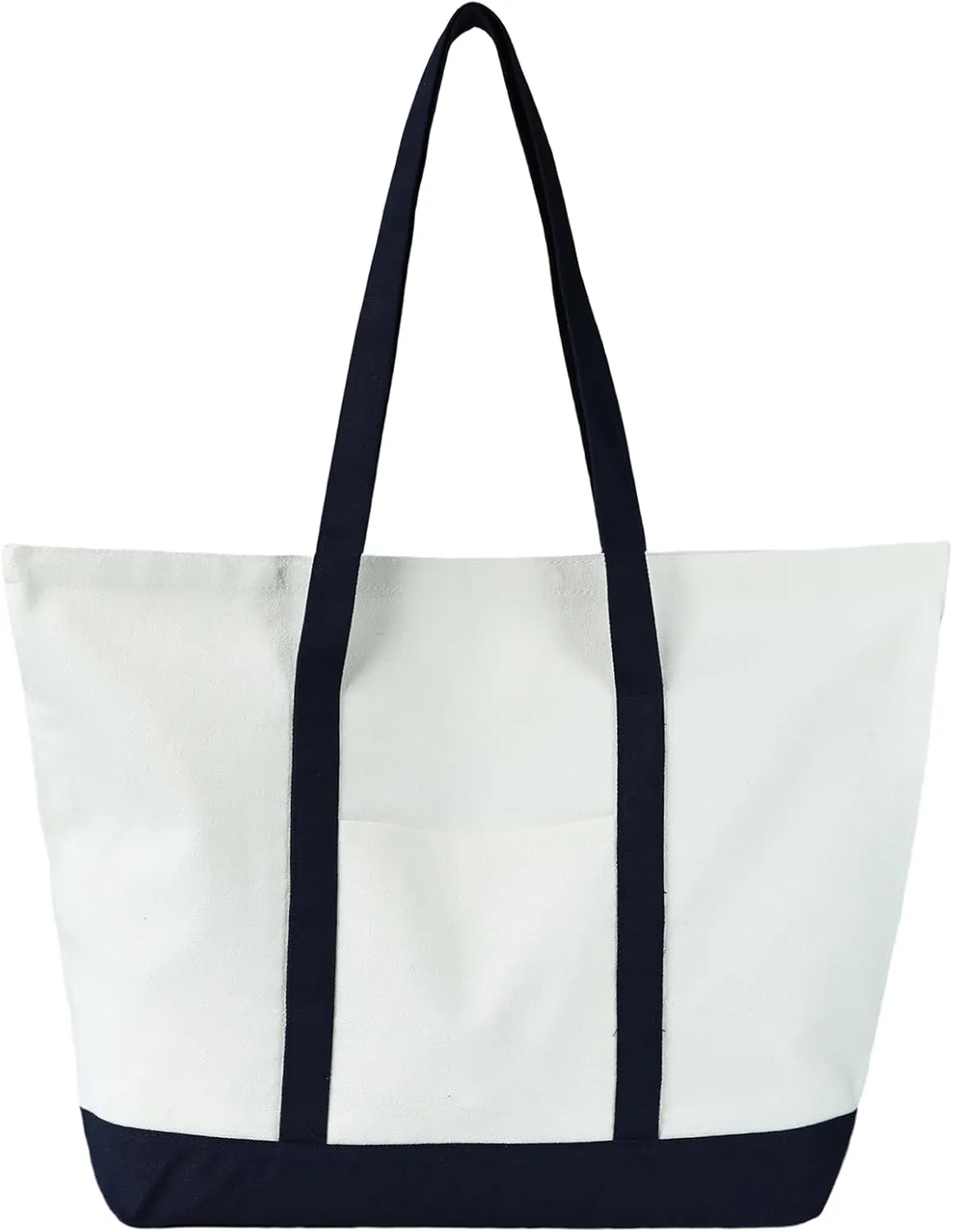 Canvas Tote Bag with External Pocket Extra Large Canvas Tote Bag Heavy Duty Grocery Shopping Bags Weekender Bag