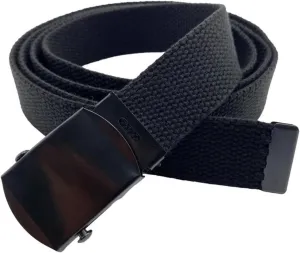 Canvas Web Belt - Military & Golf Belt with Black Buckle, Up to 45" Waist
