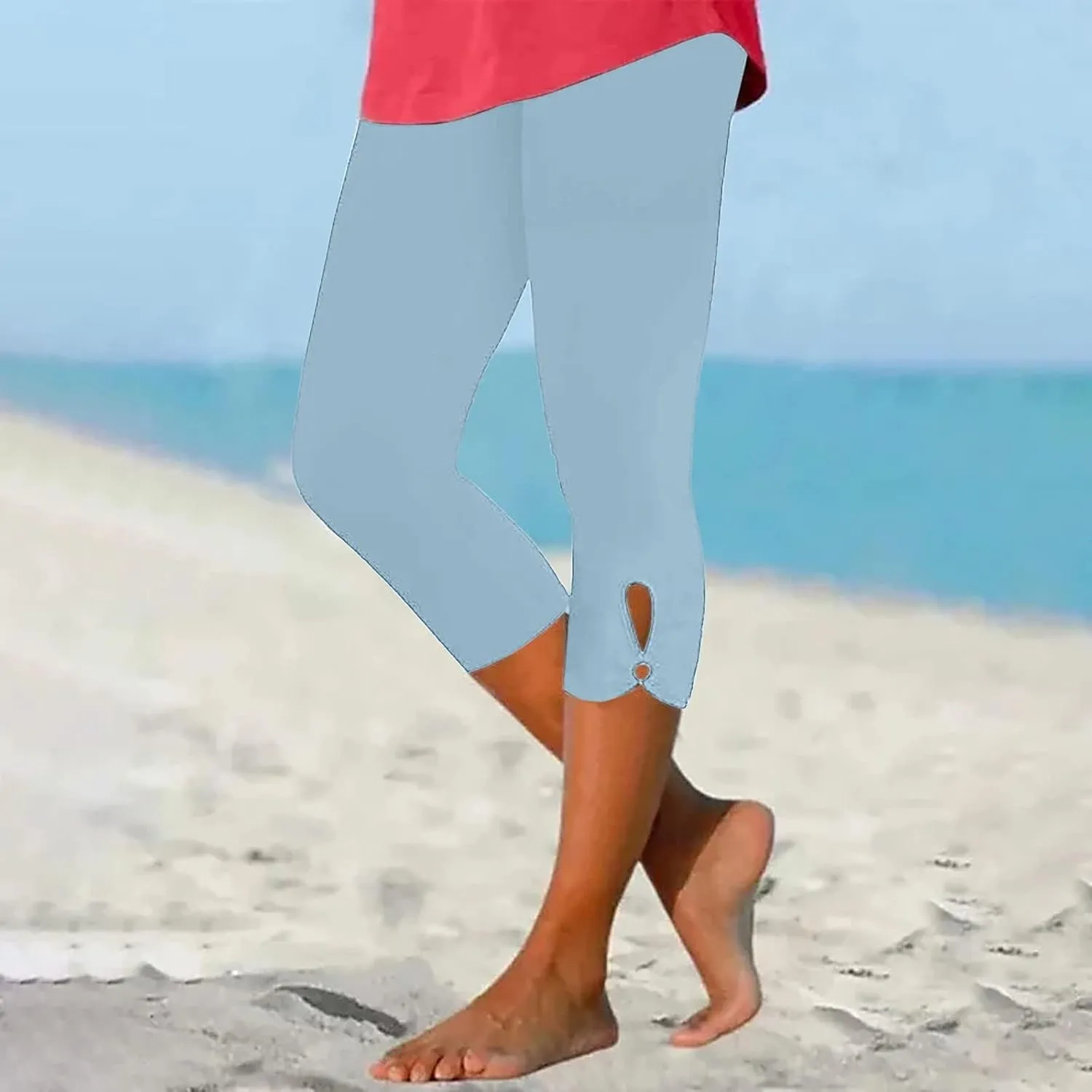 Capri Leggings for Women 2025 Tummy Control Legging Summer Cropped Pants Casual High Waist Yoga Pants