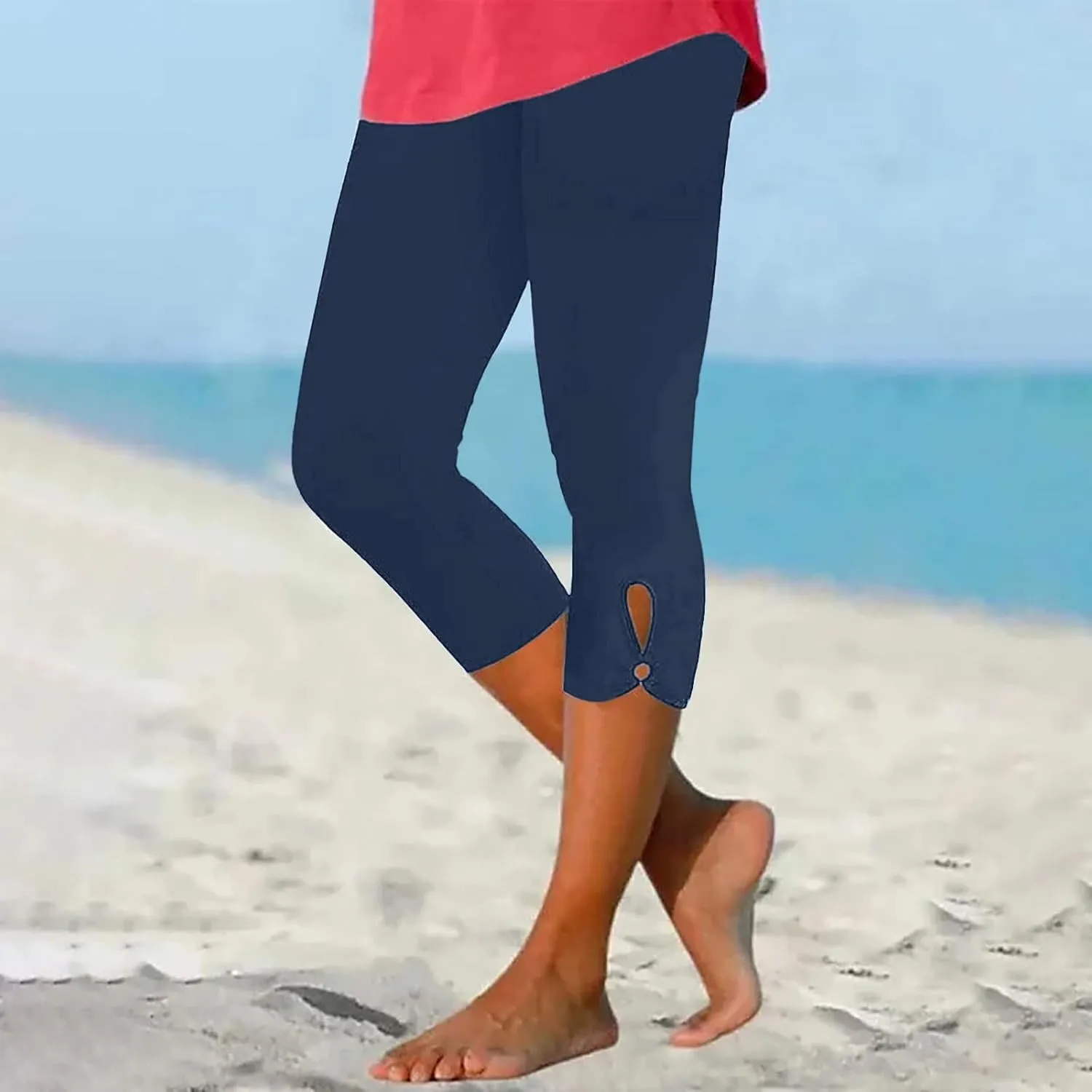 Capri Leggings for Women 2025 Tummy Control Legging Summer Cropped Pants Casual High Waist Yoga Pants