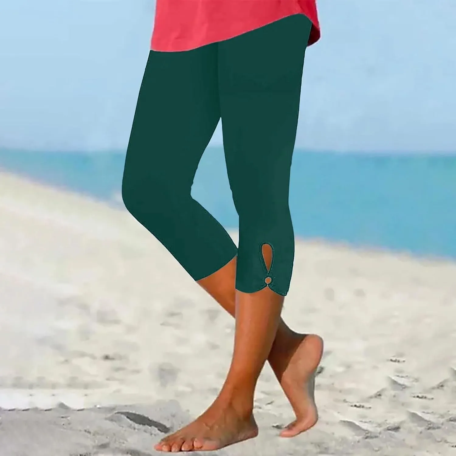 Capri Leggings for Women 2025 Tummy Control Legging Summer Cropped Pants Casual High Waist Yoga Pants