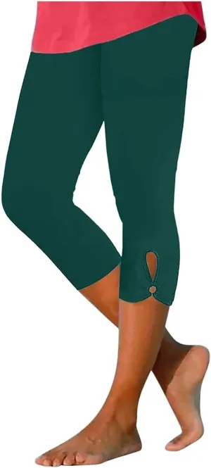 Capri Leggings for Women 2025 Tummy Control Legging Summer Cropped Pants Casual High Waist Yoga Pants