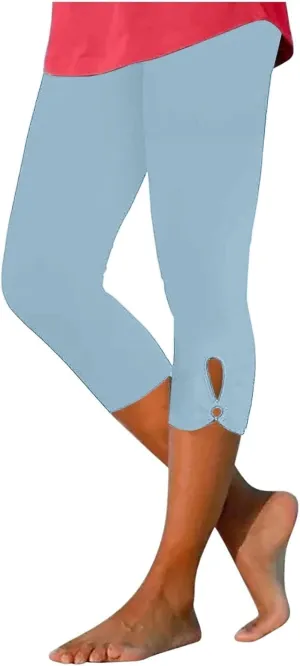 Capri Leggings for Women 2025 Tummy Control Legging Summer Cropped Pants Casual High Waist Yoga Pants