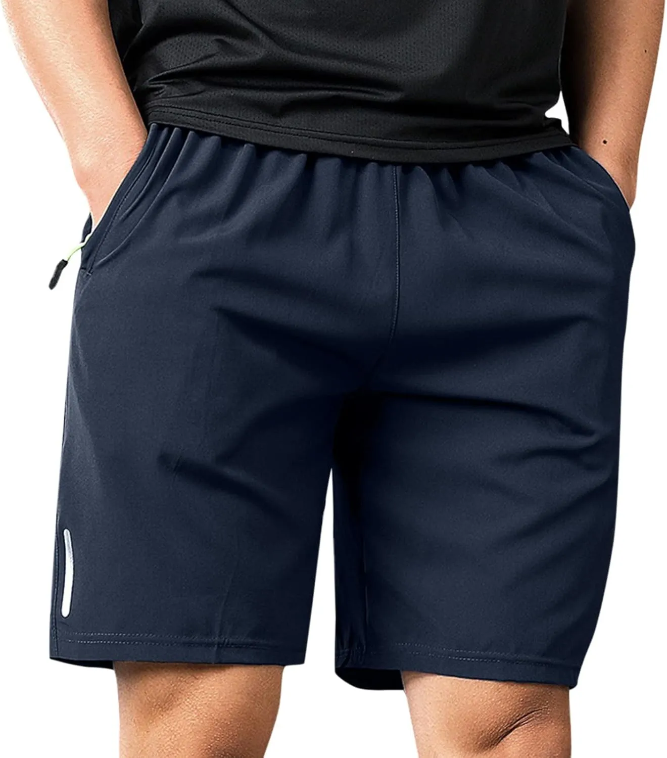 Casual Running Athletic Shorts for Men Zip Pockets Workout Gym Shorts Quick Dry Lightweight Active Sports Basketball Shortss