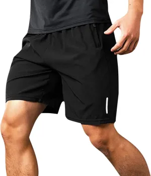 Casual Running Athletic Shorts for Men Zip Pockets Workout Gym Shorts Quick Dry Lightweight Active Sports Basketball Shortss