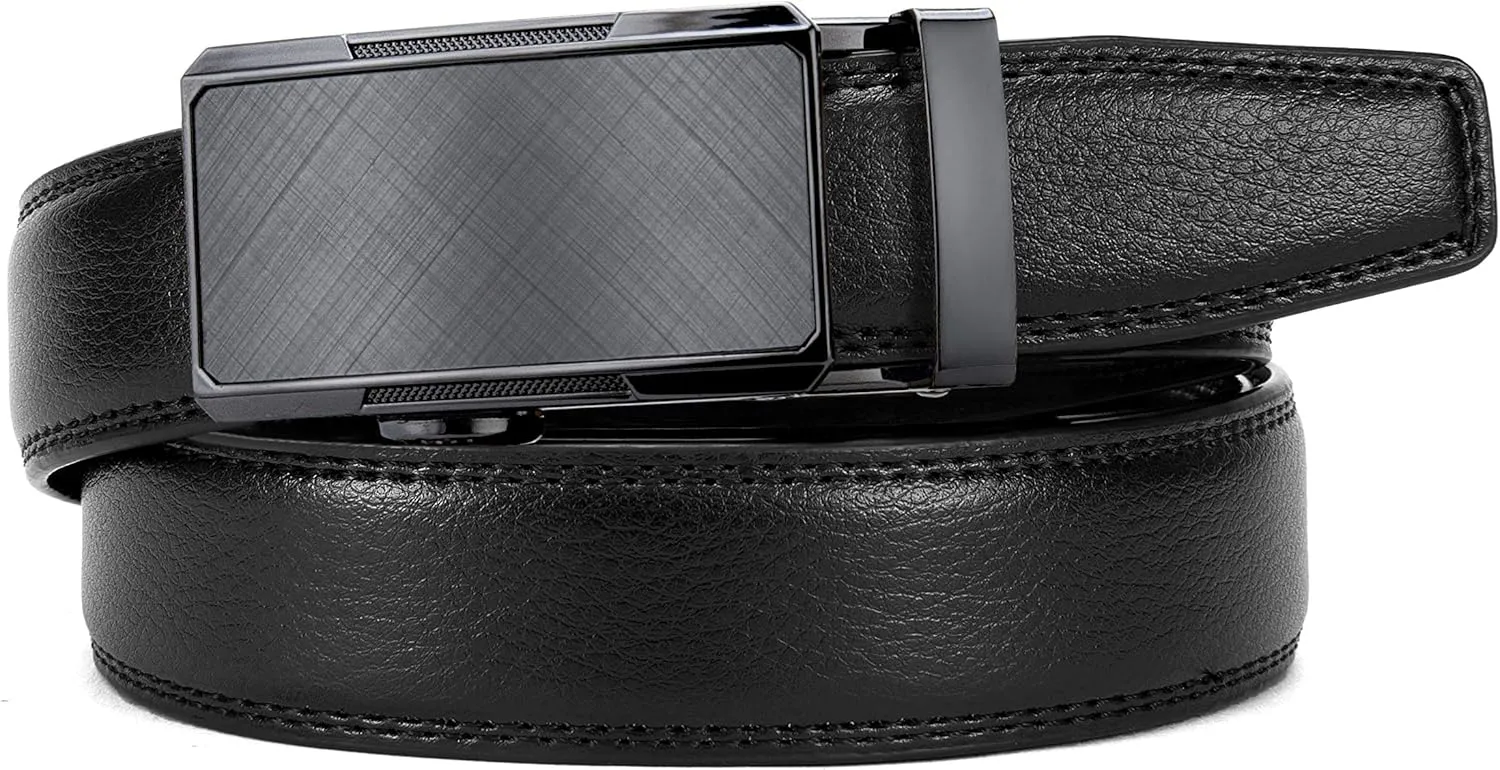 CHAOREN Mens Dress Belt - Mens Ratchet Belt Leather 1 1/4" for Dress Pant - Micro Adjustable Belts Fit Everywhere