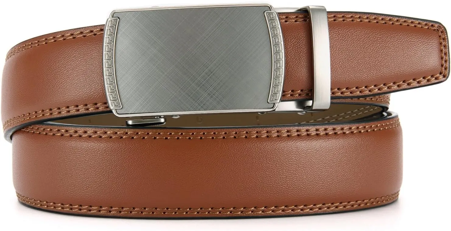 CHAOREN Mens Dress Belt - Mens Ratchet Belt Leather 1 1/4" for Dress Pant - Micro Adjustable Belts Fit Everywhere