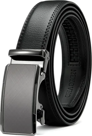 CHAOREN Mens Dress Belt - Mens Ratchet Belt Leather 1 1/4" for Dress Pant - Micro Adjustable Belts Fit Everywhere