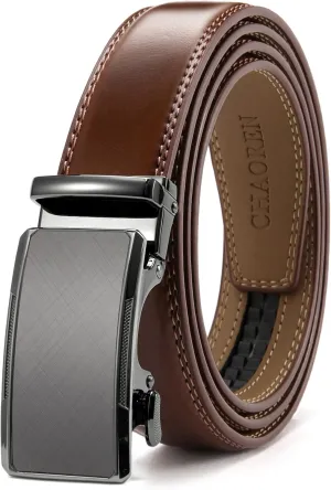 CHAOREN Mens Dress Belt - Mens Ratchet Belt Leather 1 1/4" for Dress Pant - Micro Adjustable Belts Fit Everywhere