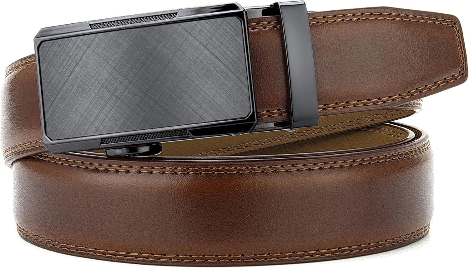 CHAOREN Mens Dress Belt - Mens Ratchet Belt Leather 1 1/4" for Dress Pant - Micro Adjustable Belts Fit Everywhere