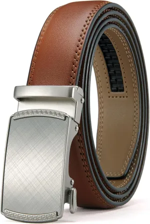 CHAOREN Mens Dress Belt - Mens Ratchet Belt Leather 1 1/4" for Dress Pant - Micro Adjustable Belts Fit Everywhere